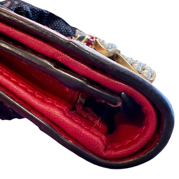 Gucci Women's Leather Queen Margaret Bee Card Case / Wallet - Picture 9 of 13